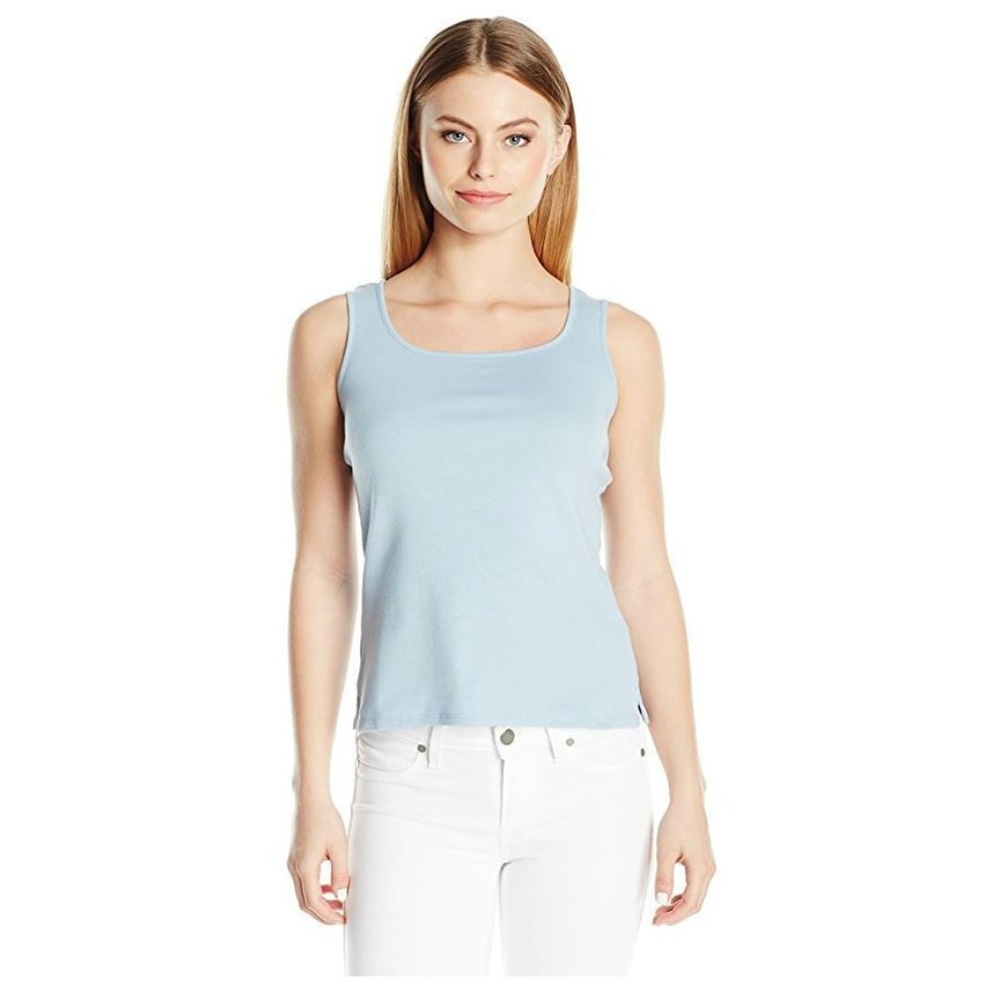 Ruby Rd. Square Neck Cotton Rib Tank - Picture 1 of 4